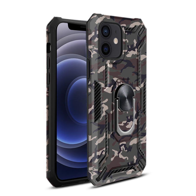 Reiko Phone Case with Magnetic Ring Holder For IPHONE 12 MINI In Gray